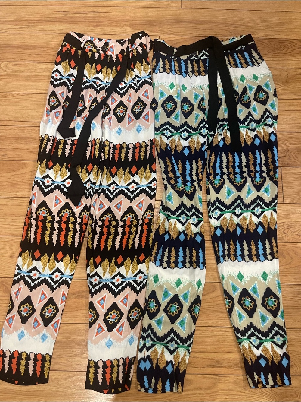 Love Tree x2 inka Aztek Print Pants with Black Waist Tie medium